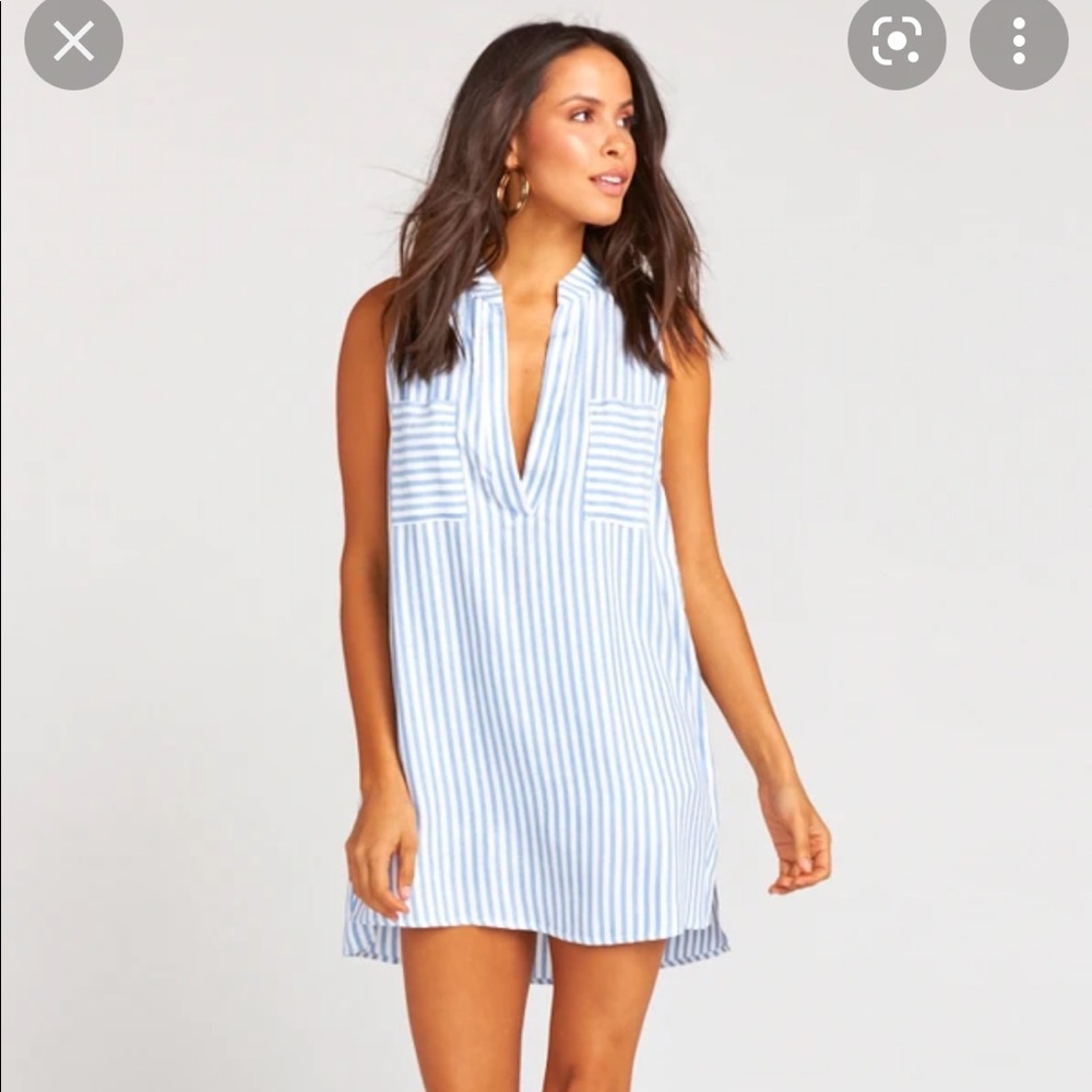NWT Mumu Wendy Tunic Blue Stripe